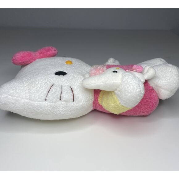 Vintage 2004 Sanrio Smiles Hello Kitty Plush 10” Holding Mini Bunny Pink Yellow - Picture 3 of 10
